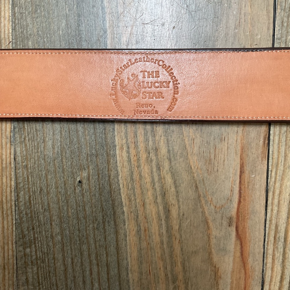 CUSTOM HANDMADE LEATHER INLAID BELT - Picture 10 of 10